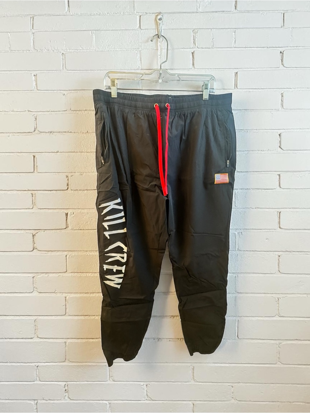 Kill Crew Black Sweatpants with Red Drawstring